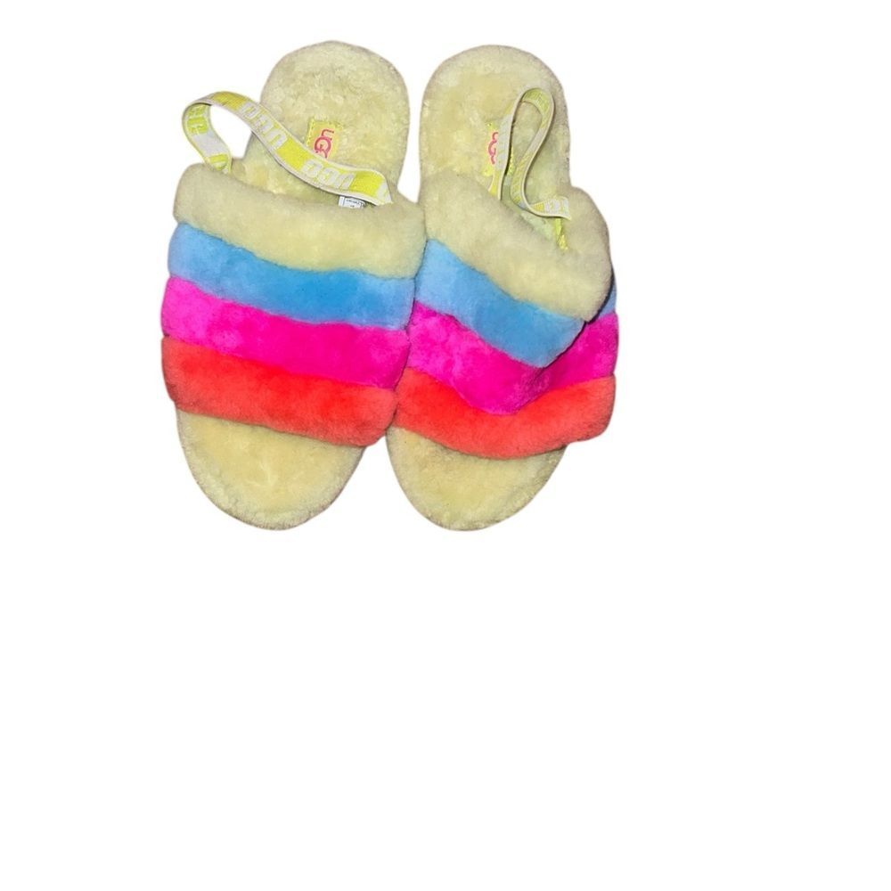 Ugg Colorful Fuzzy Slippers Size 8